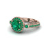 Milgrain Halo Pave Emerald Engagement Ring - Mabel No. 20 image 3