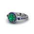 Milgrain Halo Pave Emerald Engagement Ring - Mabel No. 66 image 3