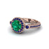 Milgrain Halo Pave Emerald Engagement Ring - Mabel No. 65 image 3