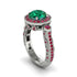 Milgrain Halo Pave Emerald Engagement Ring - Mabel No. 51 image 1