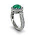 Milgrain Halo Pave Emerald Engagement Ring - Mabel No. 6 image 1