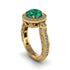 Milgrain Halo Pave Emerald Engagement Ring - Mabel No. 4 image 1