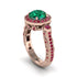 Milgrain Halo Pave Emerald Engagement Ring - Mabel No. 50 image 1