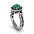 Milgrain Halo Pave Emerald Engagement Ring - Mabel No. 36 image 1