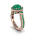 Milgrain Halo Pave Emerald Engagement Ring - Mabel No. 20 image 1