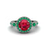 Milgrain Halo Pave Ruby Engagement Ring - Mabel No. 27 image 2
