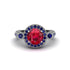 Milgrain Halo Pave Ruby Engagement Ring - Mabel No. 72 image 2