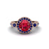 Milgrain Halo Pave Ruby Engagement Ring - Mabel No. 71 image 2