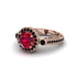 Milgrain Halo Pave Ruby Engagement Ring - Mabel No. 41 image 3