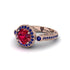 Milgrain Halo Pave Ruby Engagement Ring - Mabel No. 71 image 3