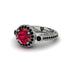 Milgrain Halo Pave Ruby Engagement Ring - Mabel No. 42 image 3
