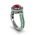 Milgrain Halo Pave Ruby Engagement Ring - Mabel No. 27 image 1
