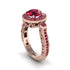 Milgrain Halo Pave Ruby Engagement Ring - Mabel No. 56 image 1