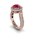 Milgrain Halo Pave Ruby Engagement Ring - Mabel No. 11 image 1