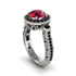 Milgrain Halo Pave Ruby Engagement Ring - Mabel No. 42 image 1