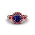Milgrain Halo Pave Sapphire Engagement Ring - Mabel No. 59 image 2