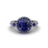 Milgrain Halo Pave Sapphire Engagement Ring - Mabel No. 75 image 2