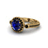 Milgrain Halo Pave Sapphire Engagement Ring - Mabel No. 43 image 3