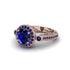 Milgrain Halo Pave Sapphire Engagement Ring - Mabel No. 74 image 3