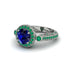 Milgrain Halo Pave Sapphire Engagement Ring - Mabel No. 30 image 3