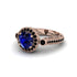 Milgrain Halo Pave Sapphire Engagement Ring - Mabel No. 44 image 3