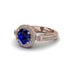 Milgrain Halo Pave Sapphire Engagement Ring - Mabel No. 14 image 3