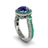 Milgrain Halo Pave Sapphire Engagement Ring - Mabel No. 30 image 1