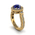 Milgrain Halo Pave Sapphire Engagement Ring - Mabel No. 13 image 1