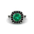 Milgrain Halo Round Emerald Engagement Ring - Odette No. 36 image 1