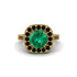 Milgrain Halo Round Emerald Engagement Ring - Odette No. 34 image 1