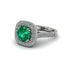 Milgrain Halo Round Emerald Engagement Ring - Odette No. 6 image 2
