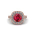 Milgrain Halo Round Ruby Engagement Ring - Odette No. 11 image 1