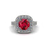 Milgrain Halo Round Ruby Engagement Ring - Odette No. 12 image 1