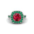 Milgrain Halo Round Ruby Engagement Ring - Odette No. 27 image 1