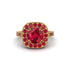 Milgrain Halo Round Ruby Engagement Ring - Odette No. 55 image 1