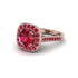 Milgrain Halo Round Ruby Engagement Ring - Odette No. 56 image 2
