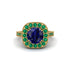 Milgrain Halo Round Sapphire Engagement Ring - Odette No. 28 image 1