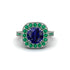 Milgrain Halo Round Sapphire Engagement Ring - Odette No. 30 image 1