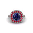 Milgrain Halo Round Sapphire Engagement Ring - Odette No. 60 image 1