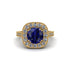 Milgrain Halo Round Sapphire Engagement Ring - Odette No. 13 image 1