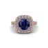 Milgrain Halo Round Sapphire Engagement Ring - Odette No. 14 image 1