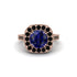 Milgrain Halo Round Sapphire Engagement Ring - Odette No. 44 image 1