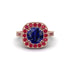 Milgrain Halo Round Sapphire Engagement Ring - Odette No. 59 image 1