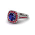 Milgrain Halo Round Sapphire Engagement Ring - Odette No. 60 image 2