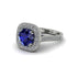 Milgrain Halo Round Sapphire Engagement Ring - Odette No. 15 image 2