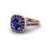 Milgrain Halo Round Sapphire Engagement Ring - Odette No. 74 image 2