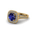 Milgrain Halo Round Sapphire Engagement Ring - Odette No. 13 image 2