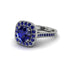 Milgrain Halo Round Sapphire Engagement Ring - Odette No. 75 image 2