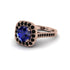 Milgrain Halo Round Sapphire Engagement Ring - Odette No. 44 image 2