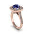 Milgrain Halo Round Sapphire Engagement Ring - Odette No. 14 image 3